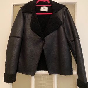 Faux Suede and Shearling Jacket